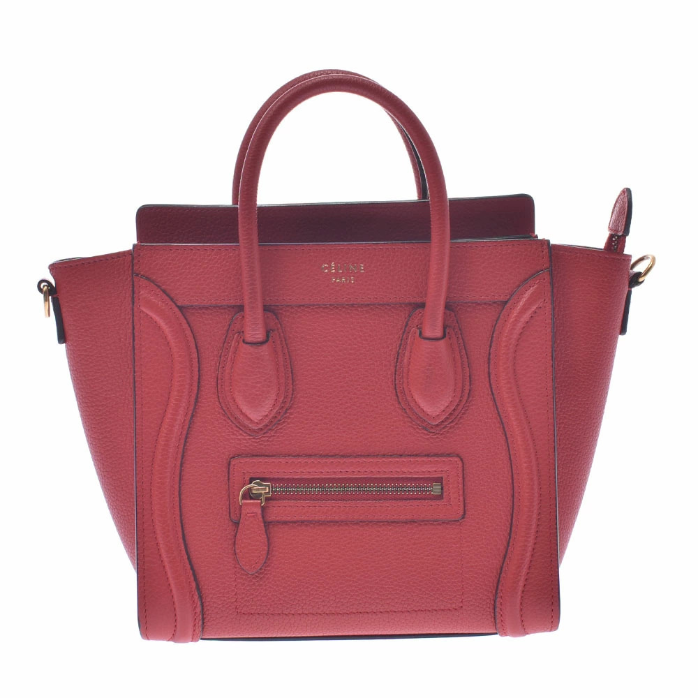 CELINE Luggage Shopper Bag Red Calfskin Handbag - Picture 1 of 9